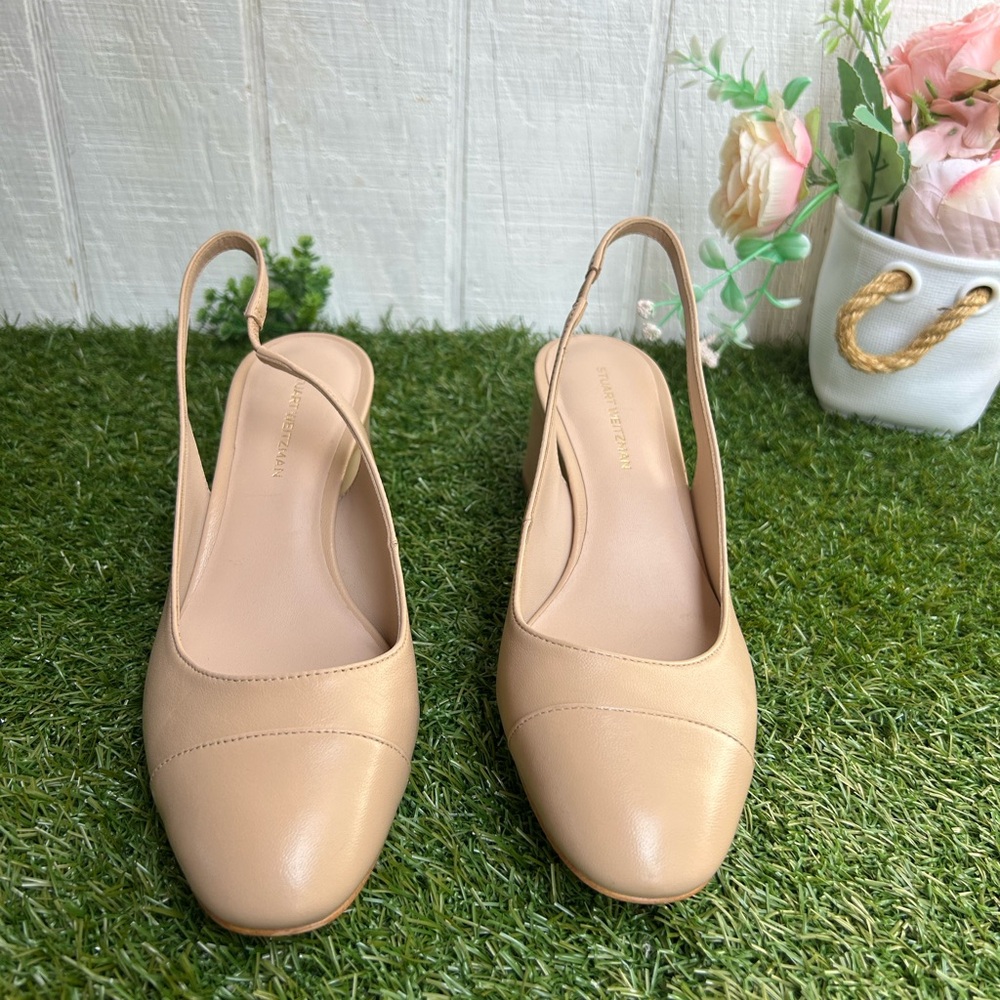 Stuart Weitzman 
Milla 55 Slingback Pump women 
495 Sz6 gently used
Golden Beige - Picture 14 of 16